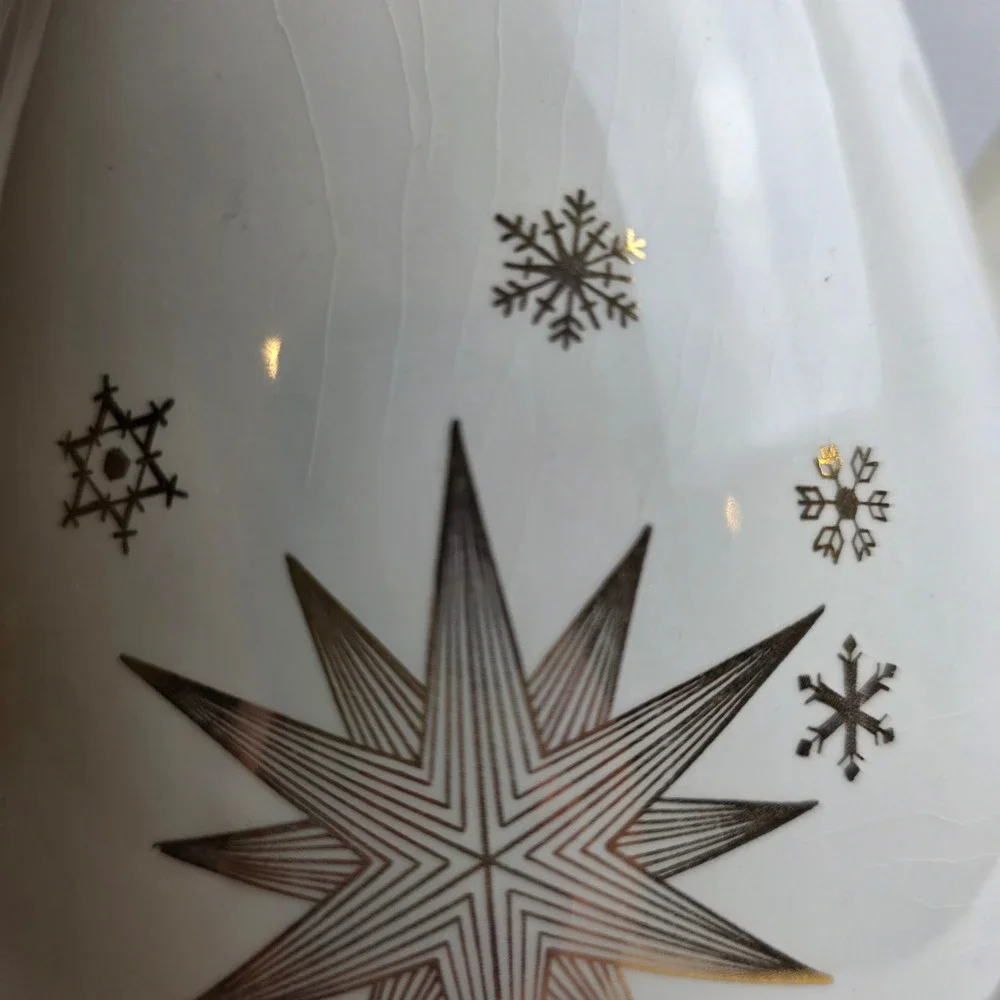 Vintage Gailstyn MCM Atomic Starburst Gold Snowflake Coffee Tea Pot